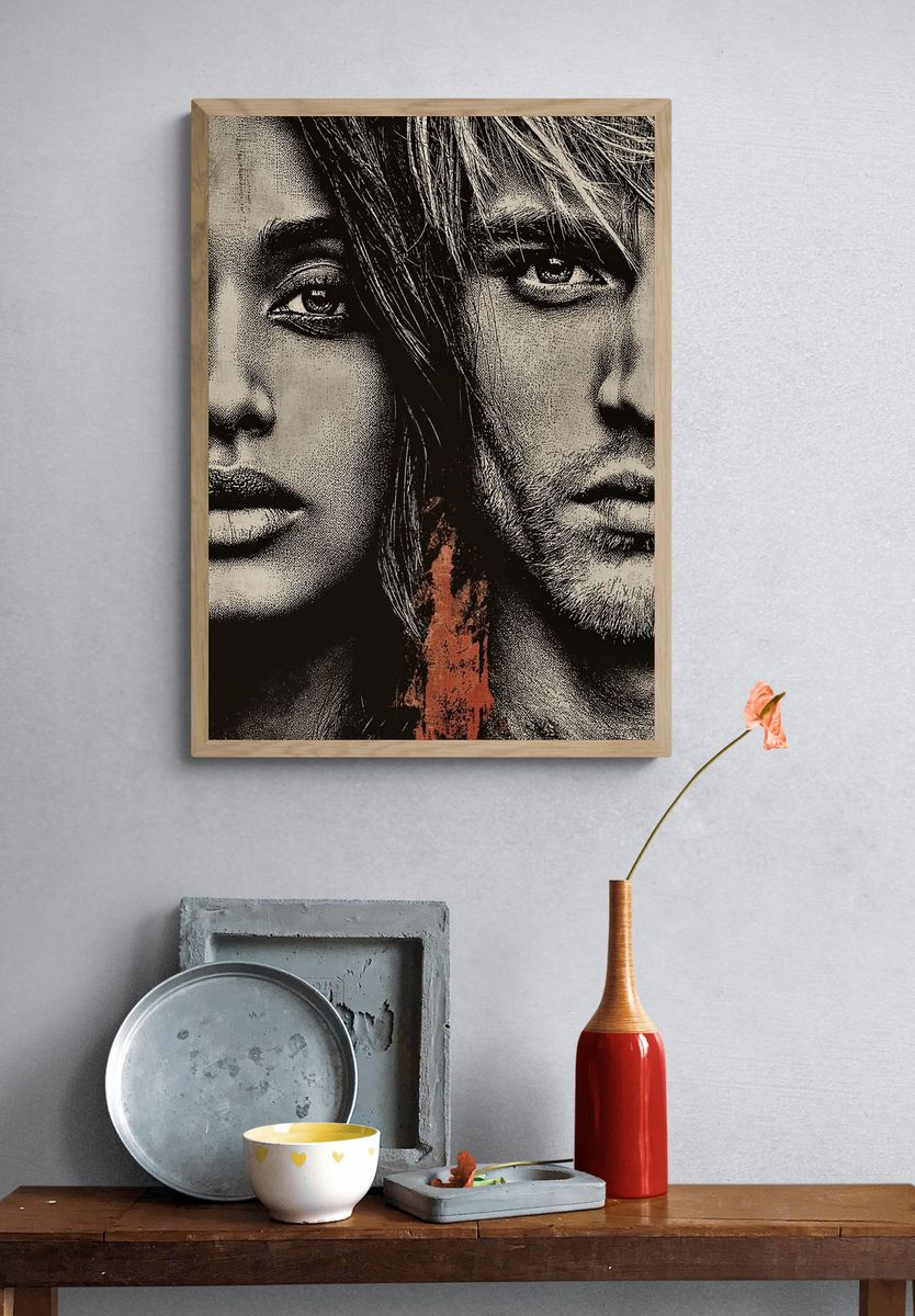 Dual Portrait Pop-Art Poster. — room view 3