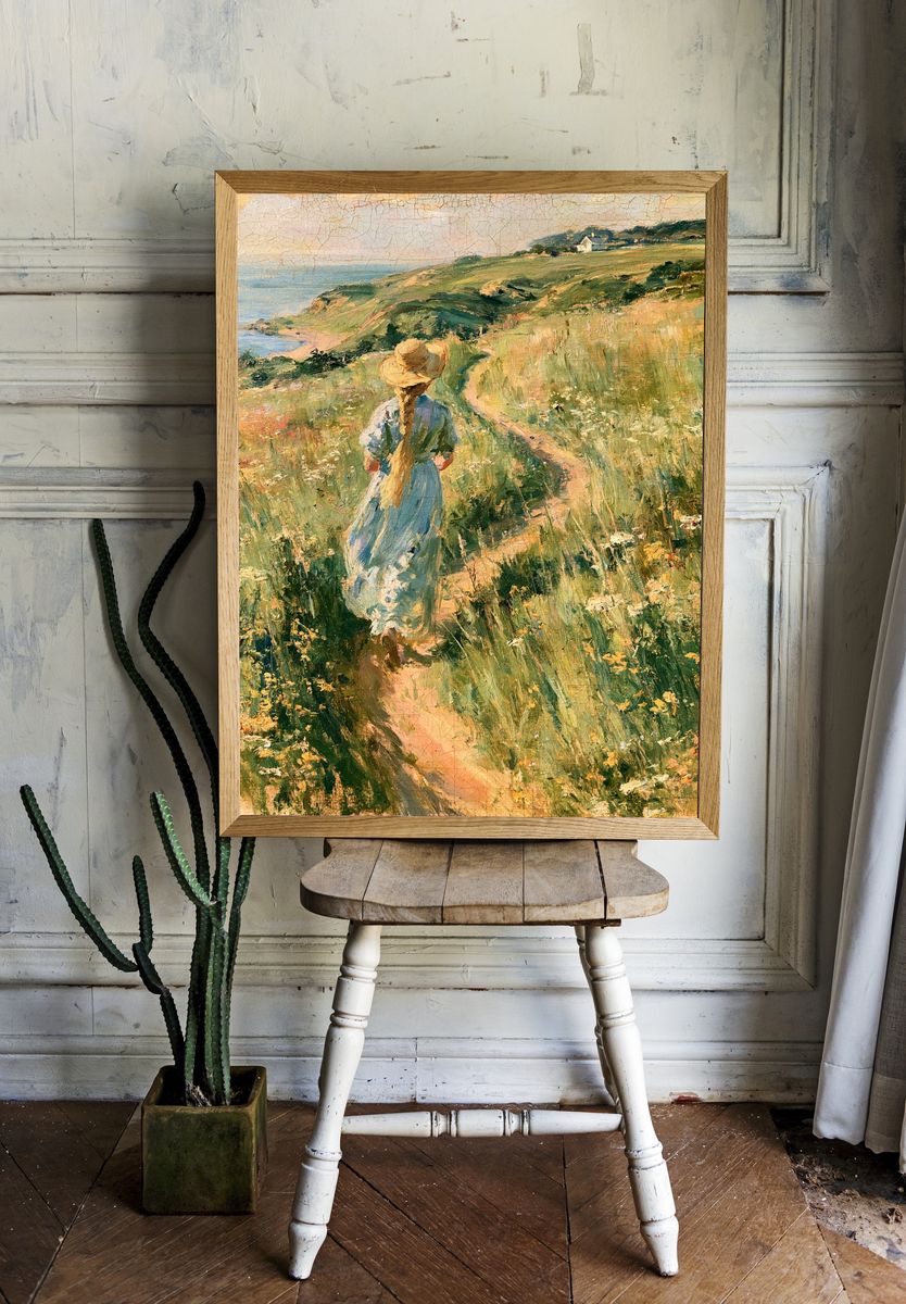 Coastal Meadow Walk Fine-Art Poster. room preview