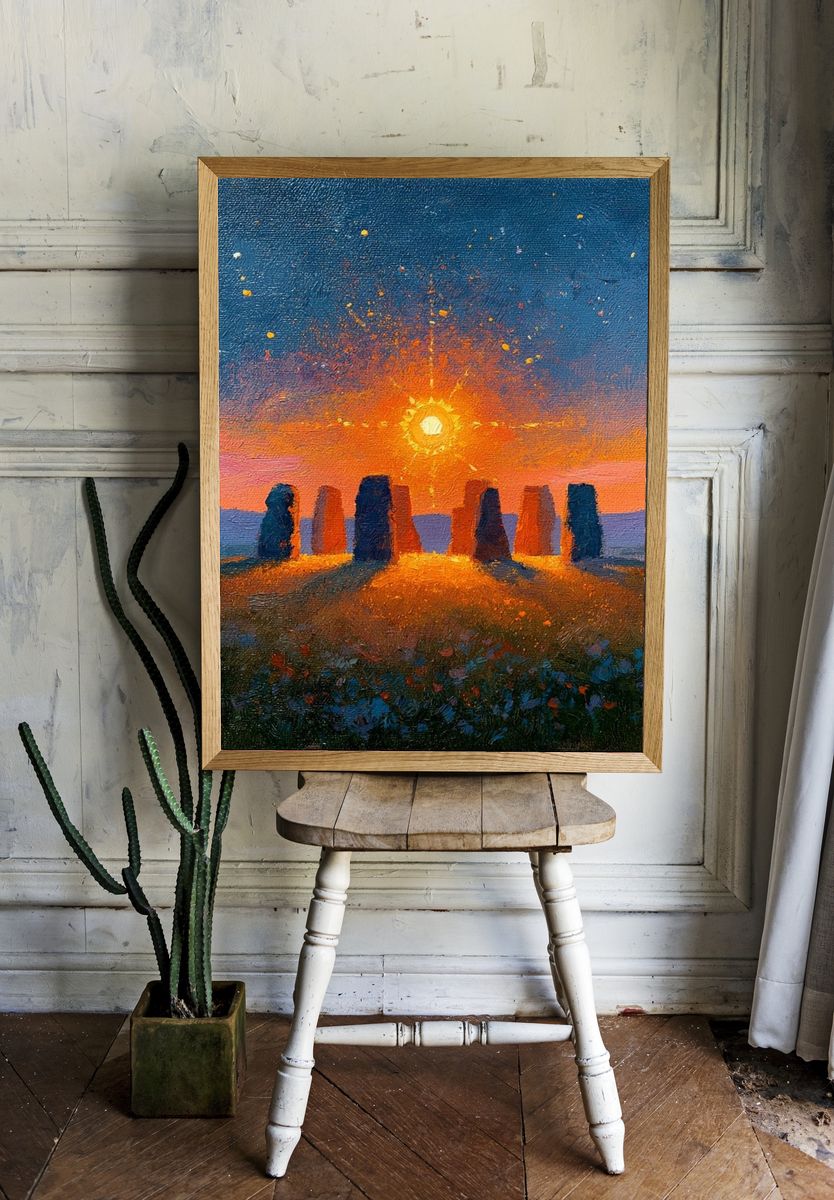 Stone Circle Sunset Fine-Art Poster. room preview