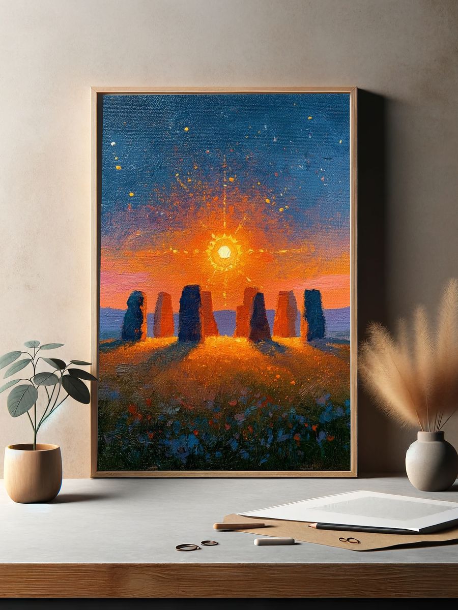 Stone Circle Sunset Fine-Art Poster. — room view 2