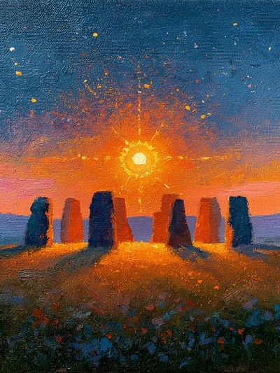 Stone Circle Sunset Fine-Art Poster. poster