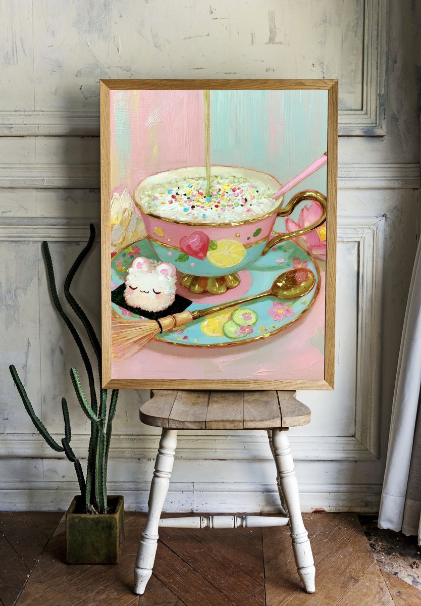 Pastel Tea Cup Still Life Poster. room preview