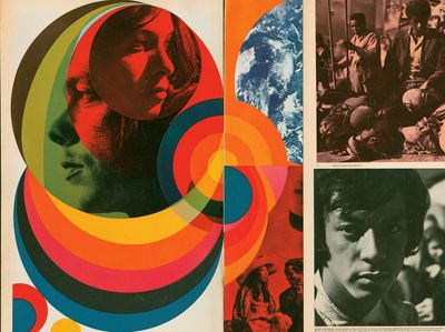 Psychedelic Portrait Collage Poster.