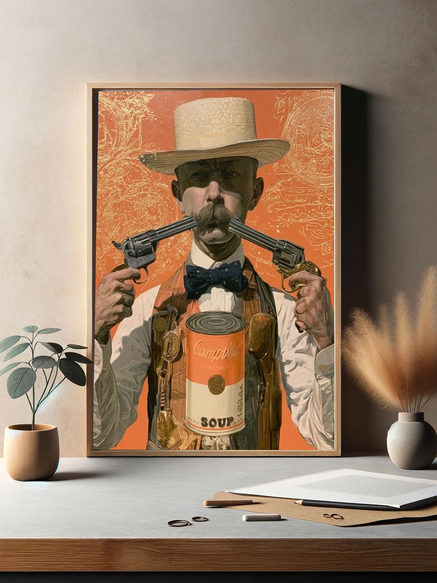 Campbell’s Gunman Pop-Art Poster. — room view 2