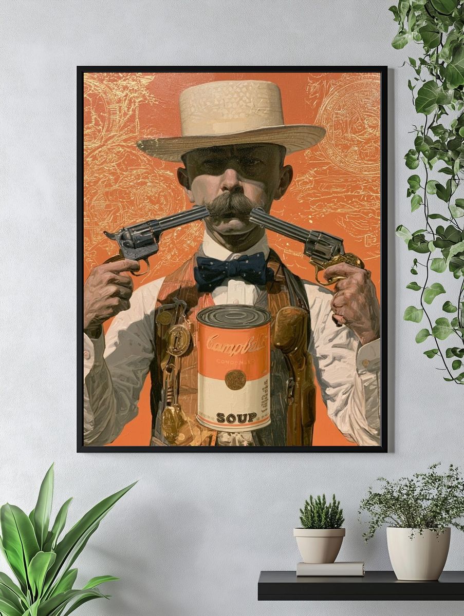 Campbell’s Gunman Pop-Art Poster. — room view 4
