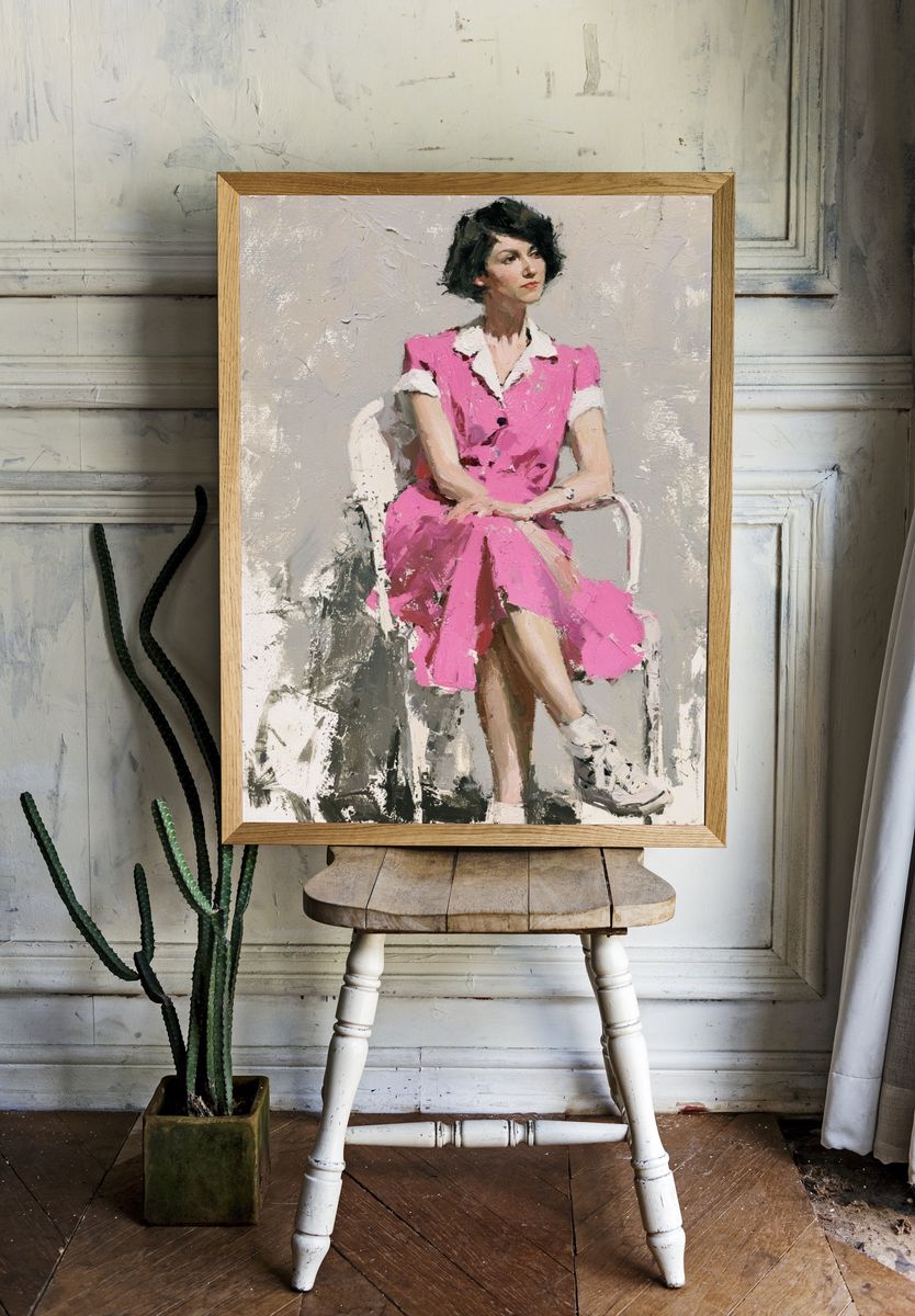 Pink Dress Portrait Fine-Art Print. — room view 1