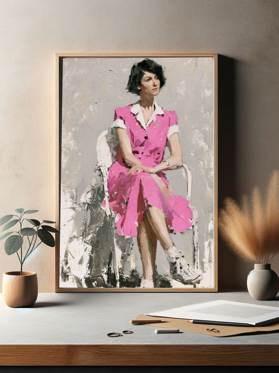Pink Dress Portrait Fine-Art Print. — room view 2