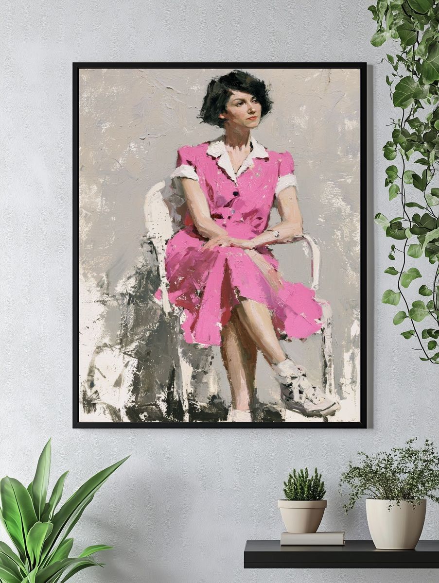 Pink Dress Portrait Fine-Art Print. — room view 4