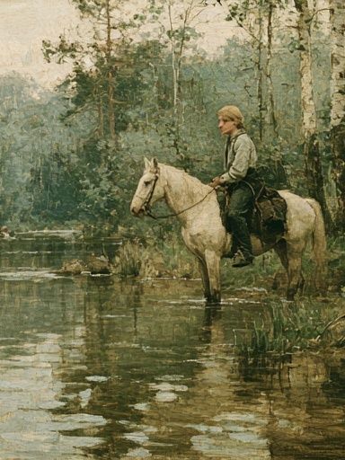 Horseman in the Forest — Fine-Art Print. poster detail