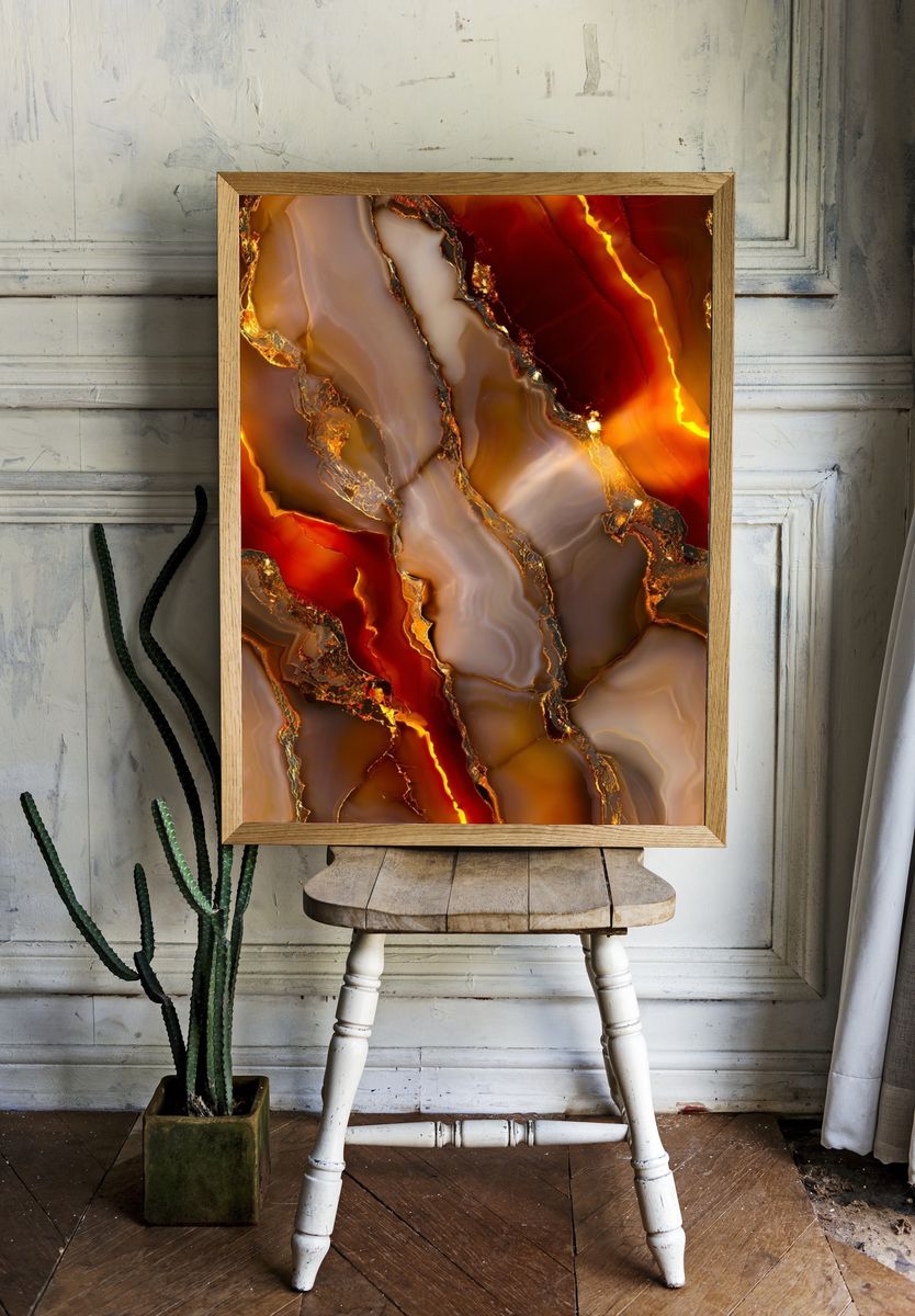 Abstract Agate Stone — Fine Art Print. — room view 1
