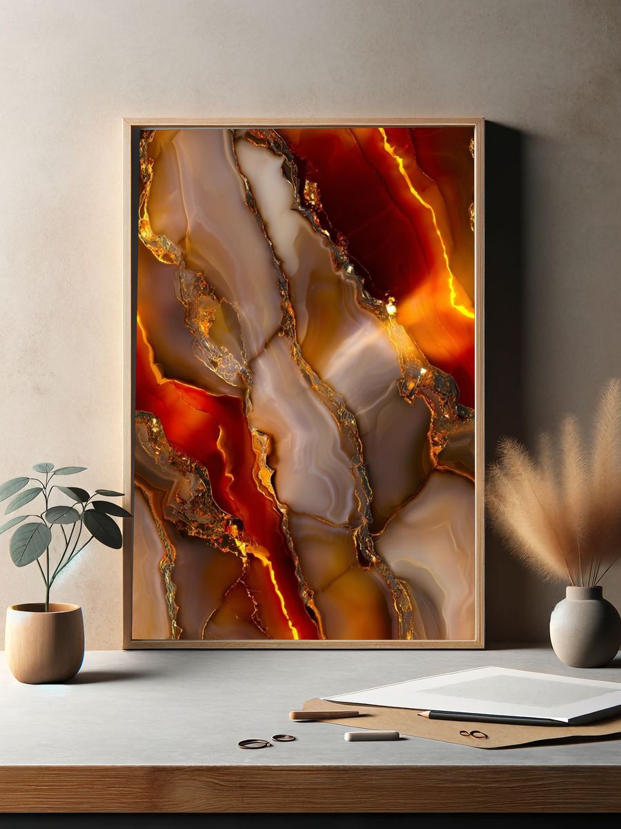 Abstract Agate Stone — Fine Art Print. — room view 2