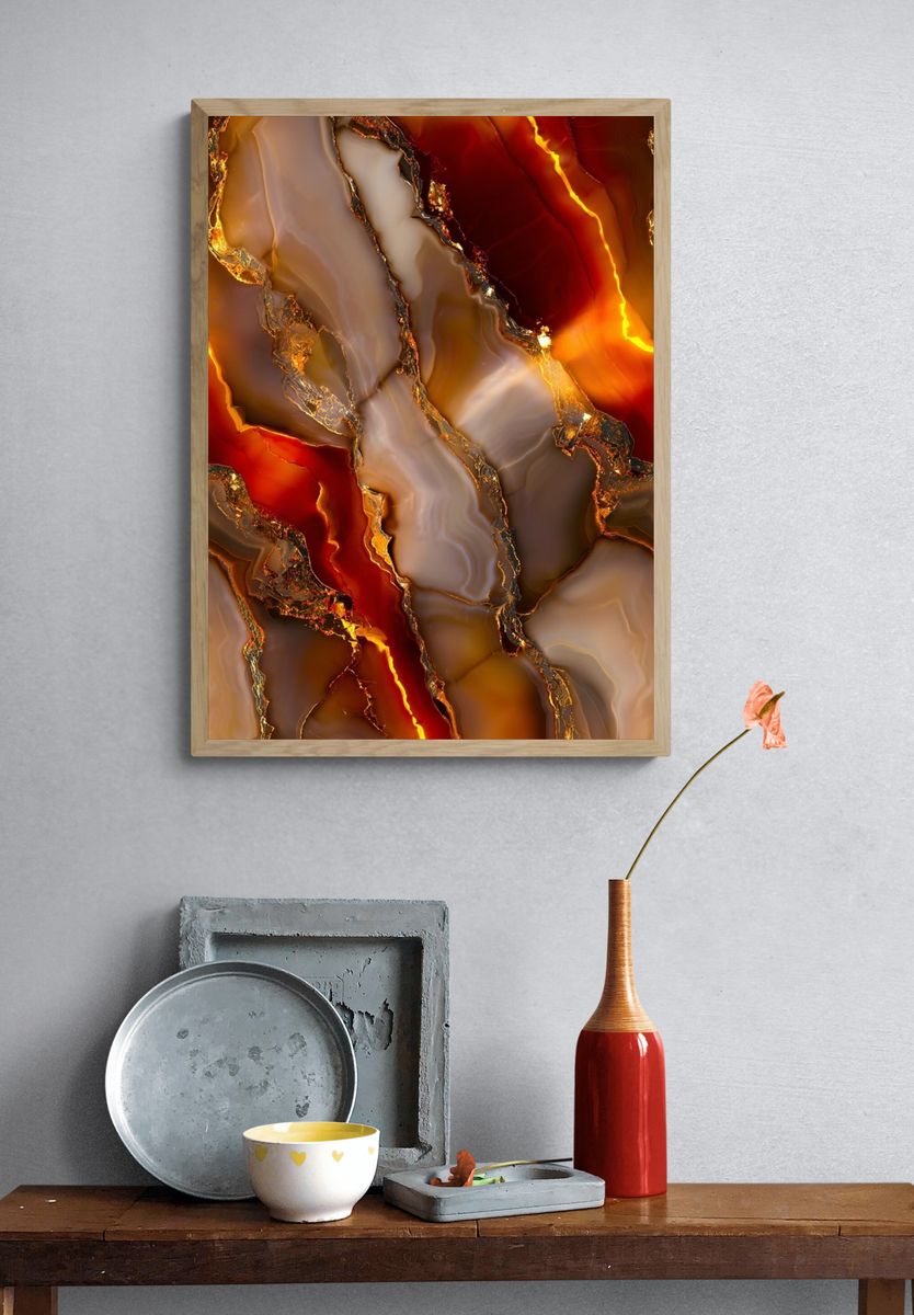 Abstract Agate Stone — Fine Art Print. — room view 3