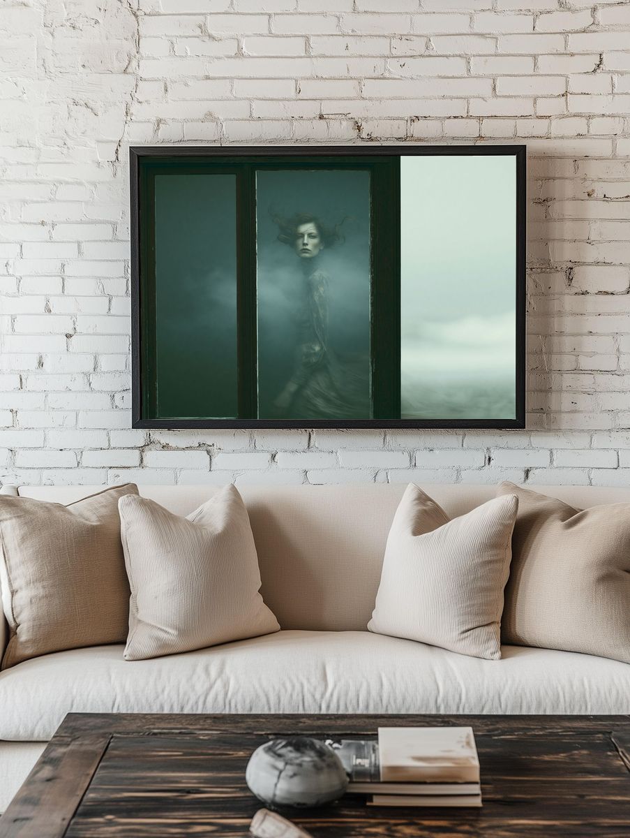 Misty Portrait in Window — Fine-Art Print. — room view 1