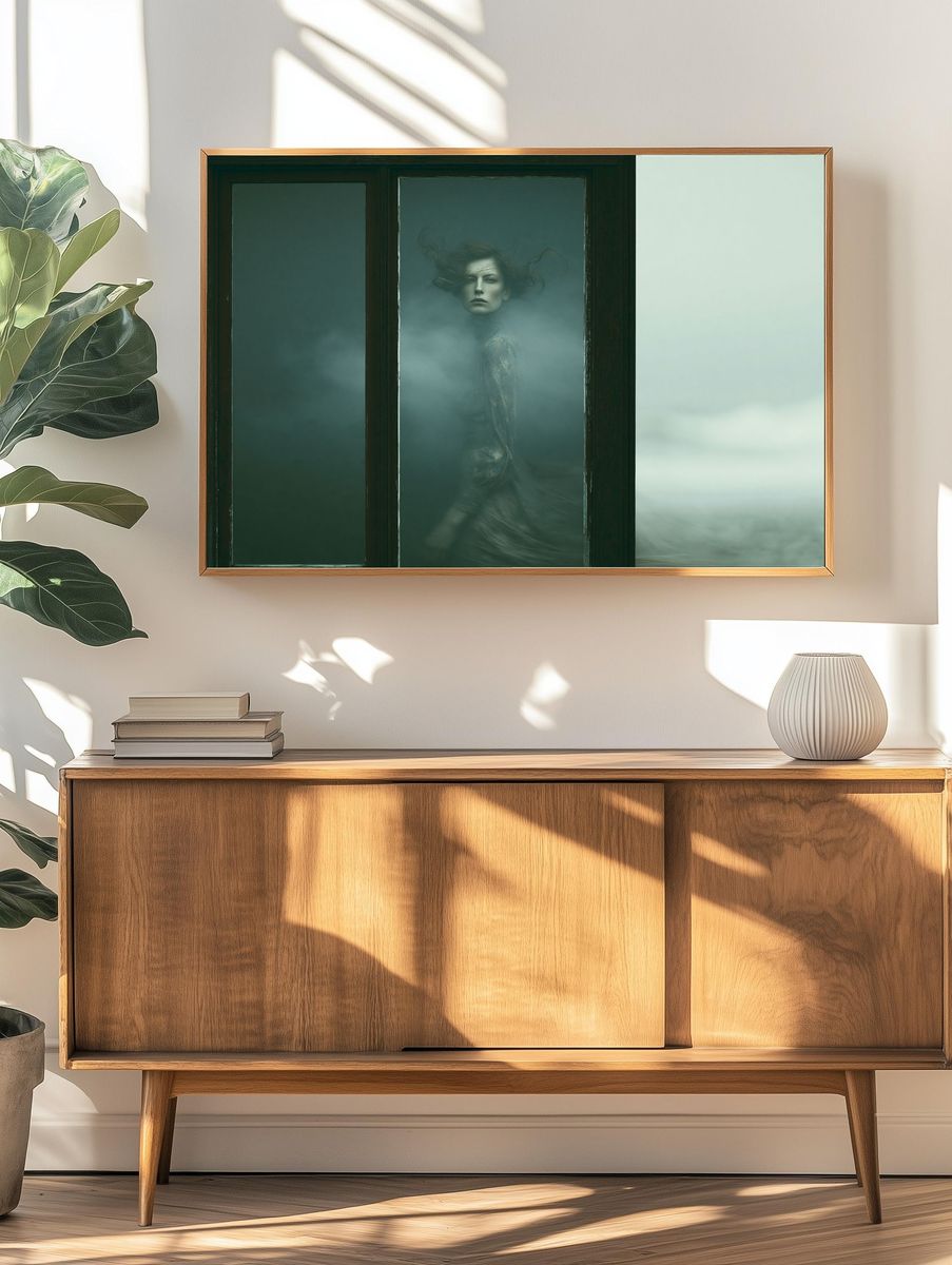 Misty Portrait in Window — Fine-Art Print. — room view 3