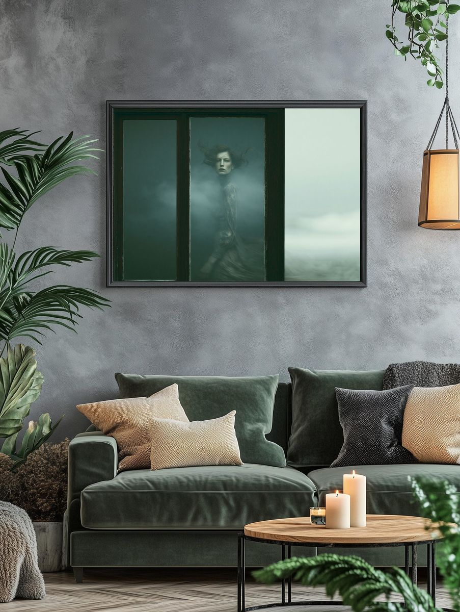 Misty Portrait in Window — Fine-Art Print. — room view 4