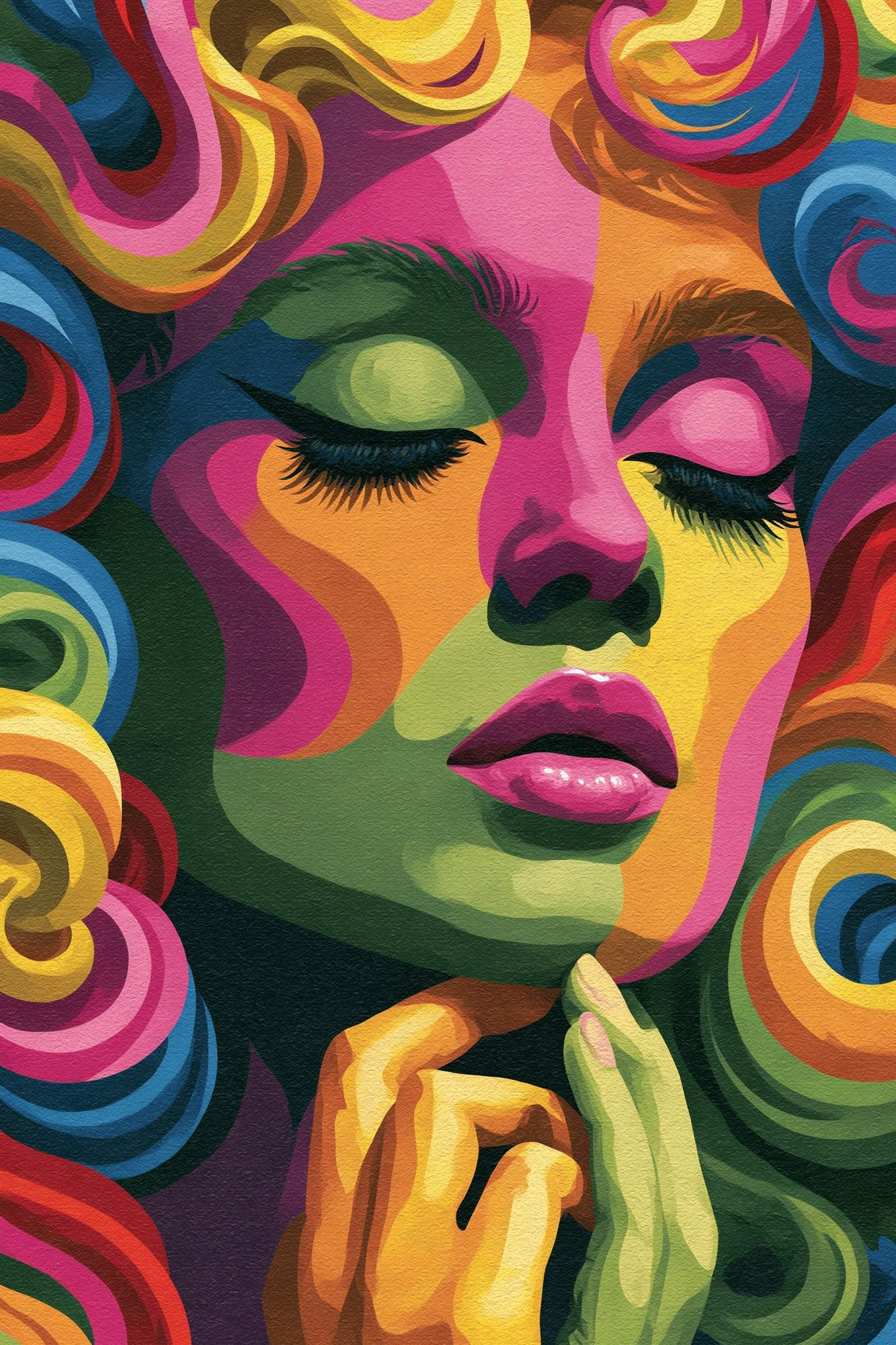 Colorful Pop Art Portrait Poster. poster detail