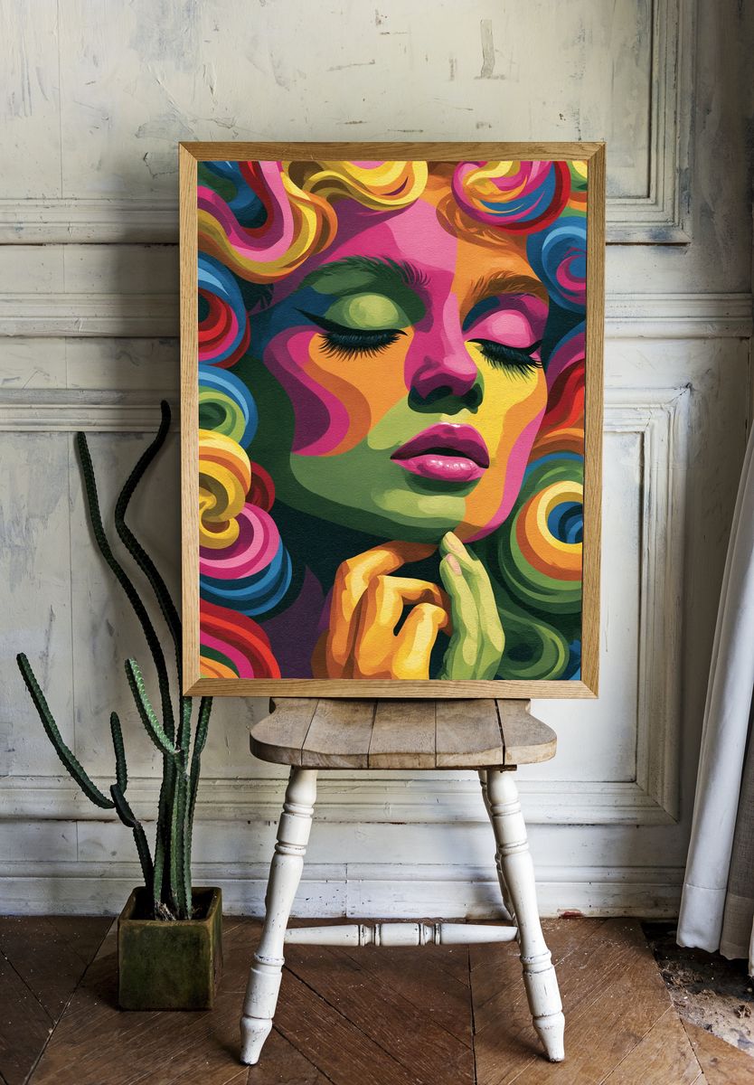 Colorful Pop Art Portrait Poster. room preview