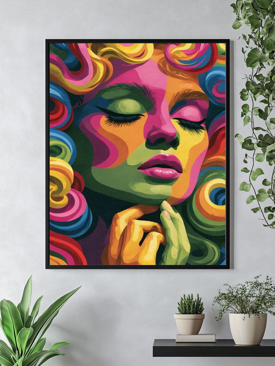 Colorful Pop Art Portrait Poster. — room view 4