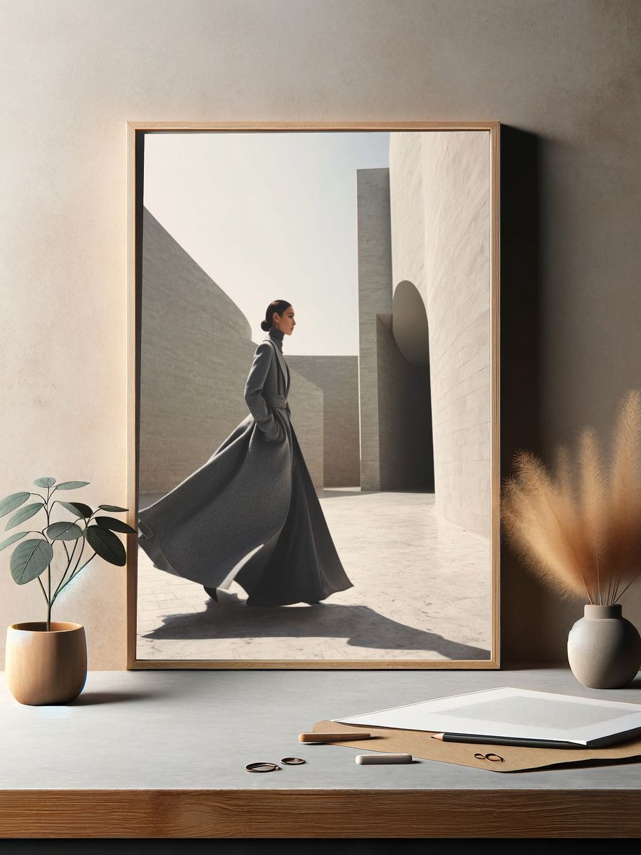 Architectural Fashion Portrait Poster. — room view 2