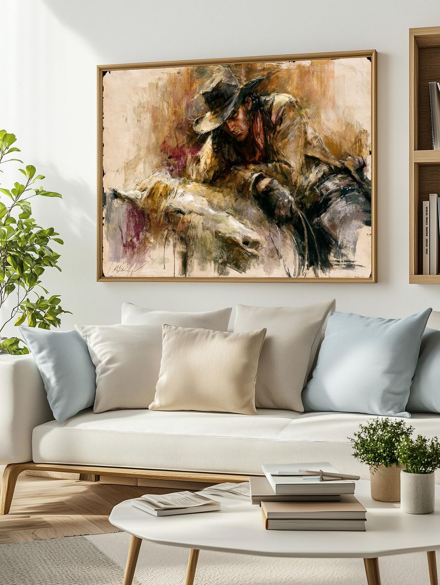 Cowboy Portrait Fine-Art Poster. — room view 2