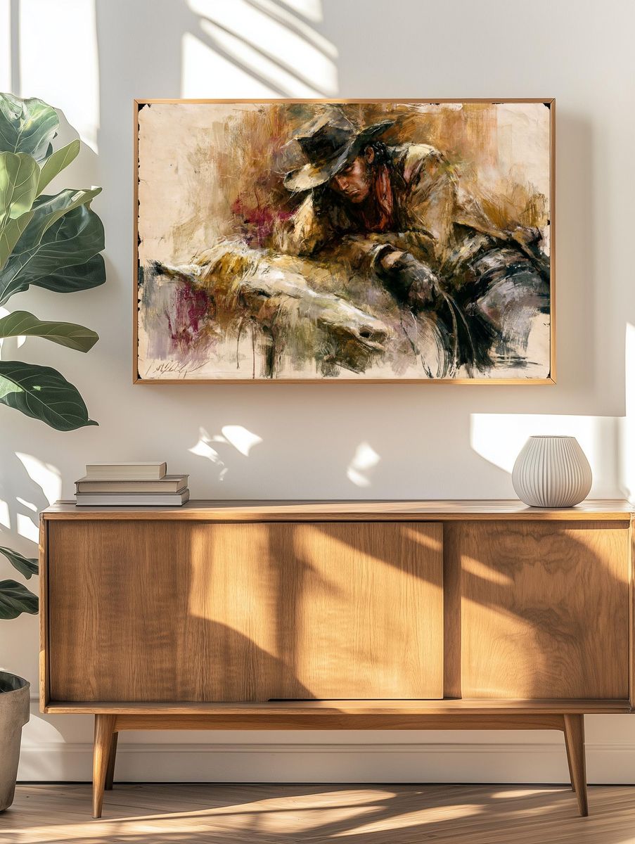 Cowboy Portrait Fine-Art Poster. — room view 3
