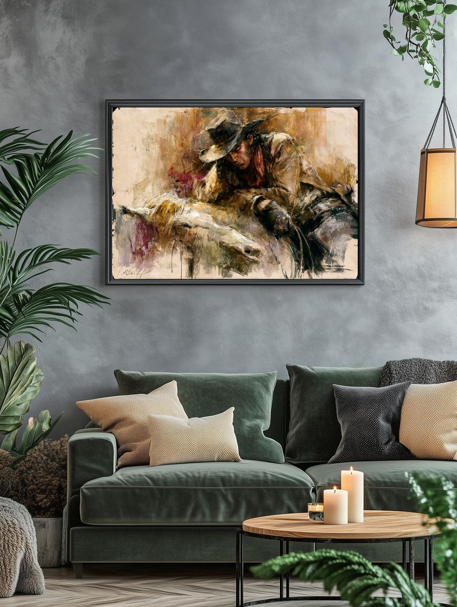 Cowboy Portrait Fine-Art Poster. — room view 4