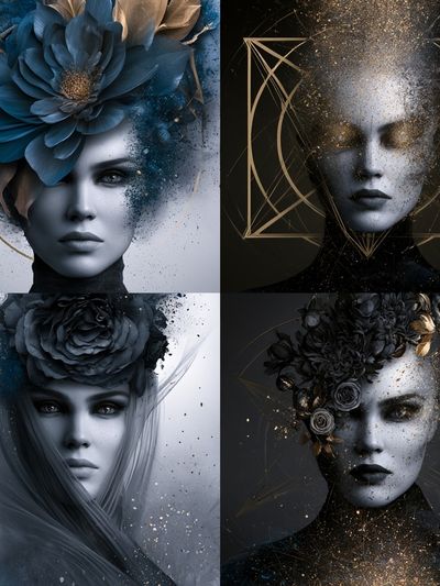 Surreal Floral Portraits Fine-Art Poster.