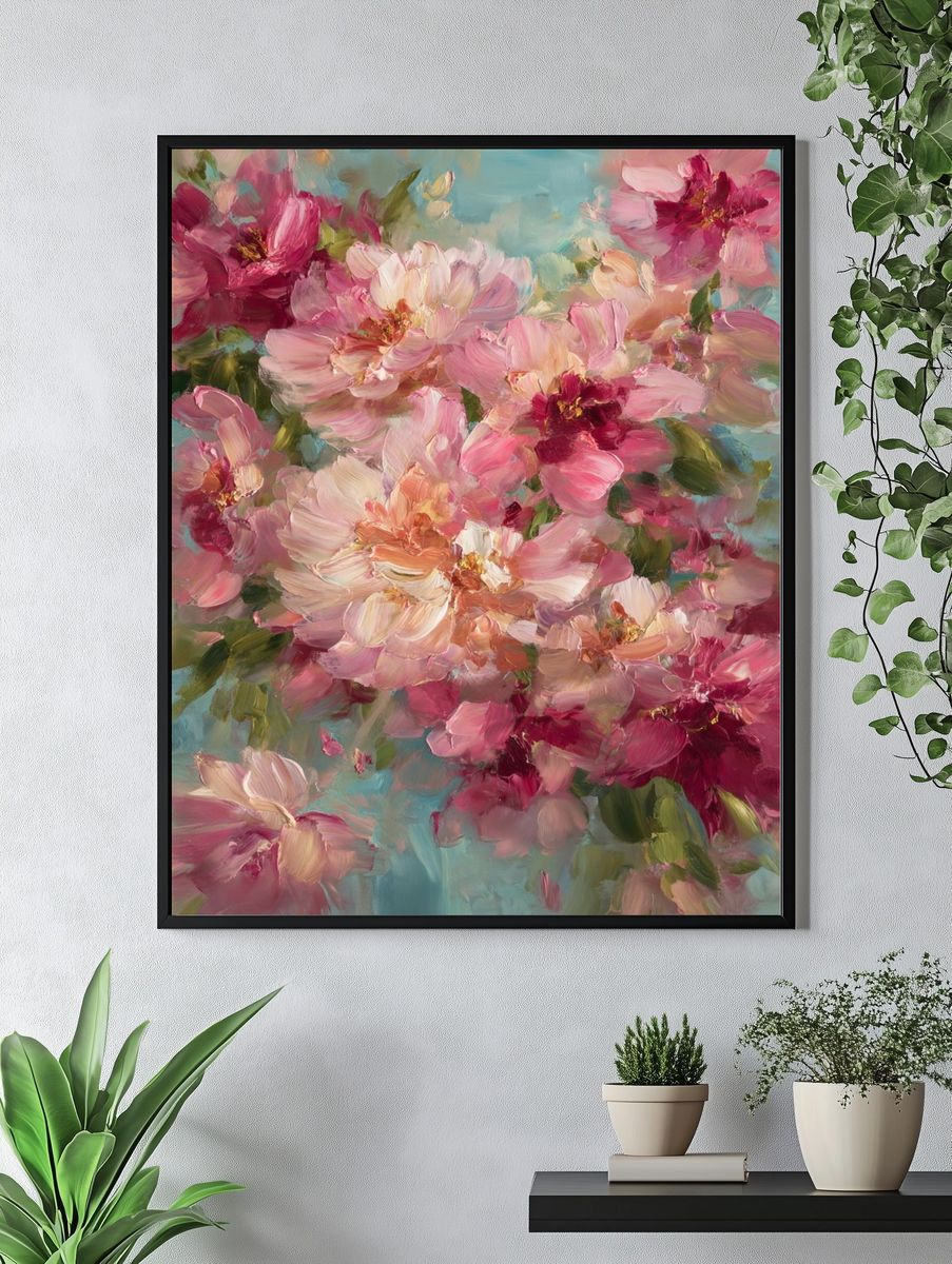 Blooming Peonies — Fine Art Print. — room view 4