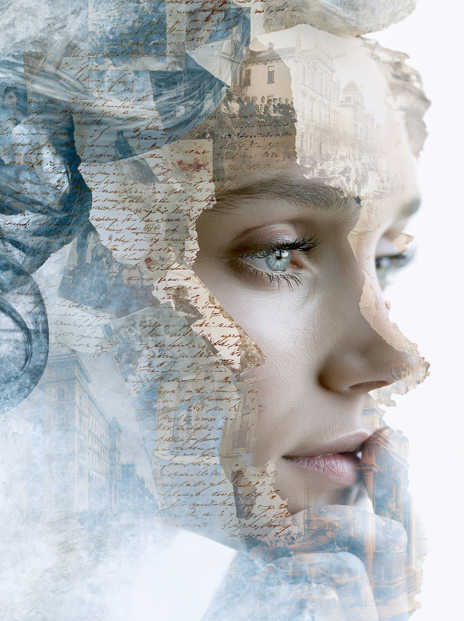 Dreamy Collage Portrait Print. poster detail