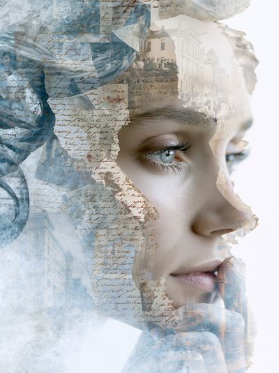 Dreamy Collage Portrait Print. poster