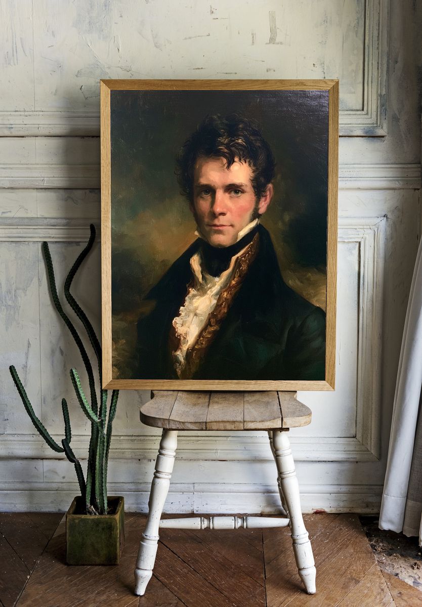 Regency Gentleman Portrait Print. room preview