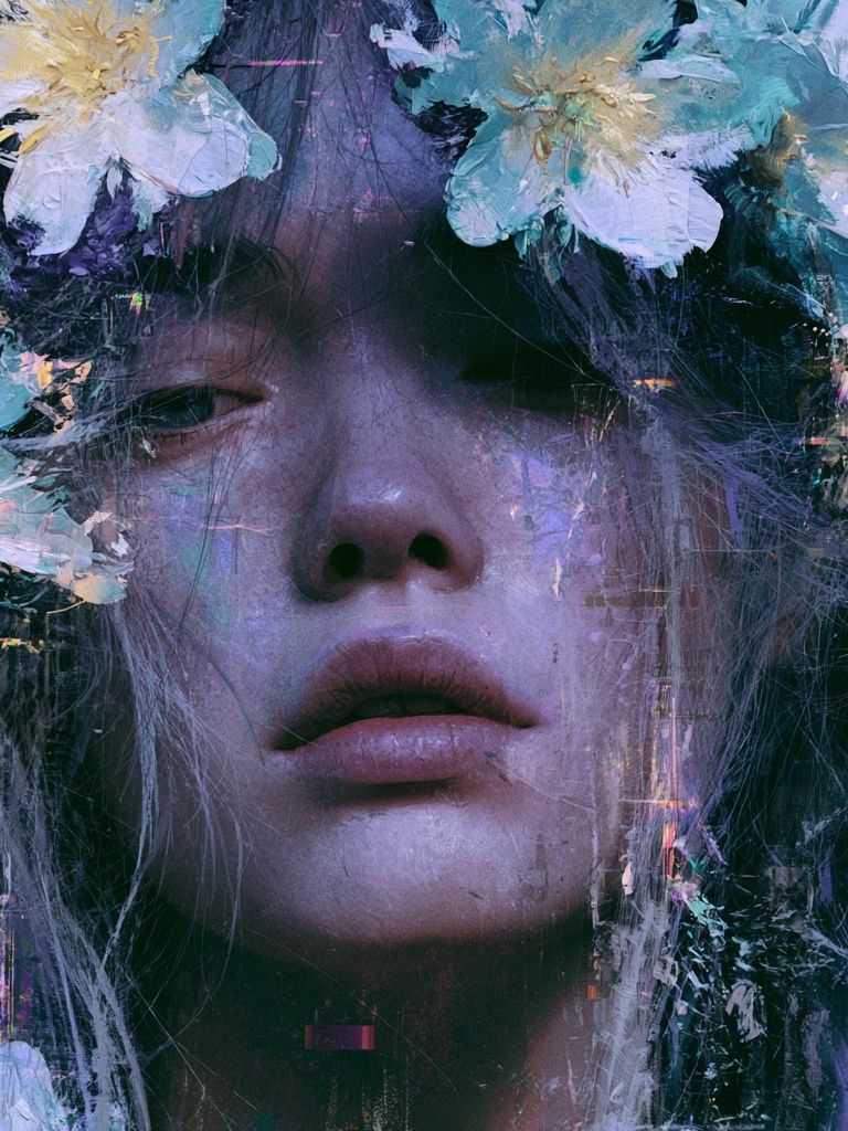 Floral Dream Portrait Print. poster — fine-art art