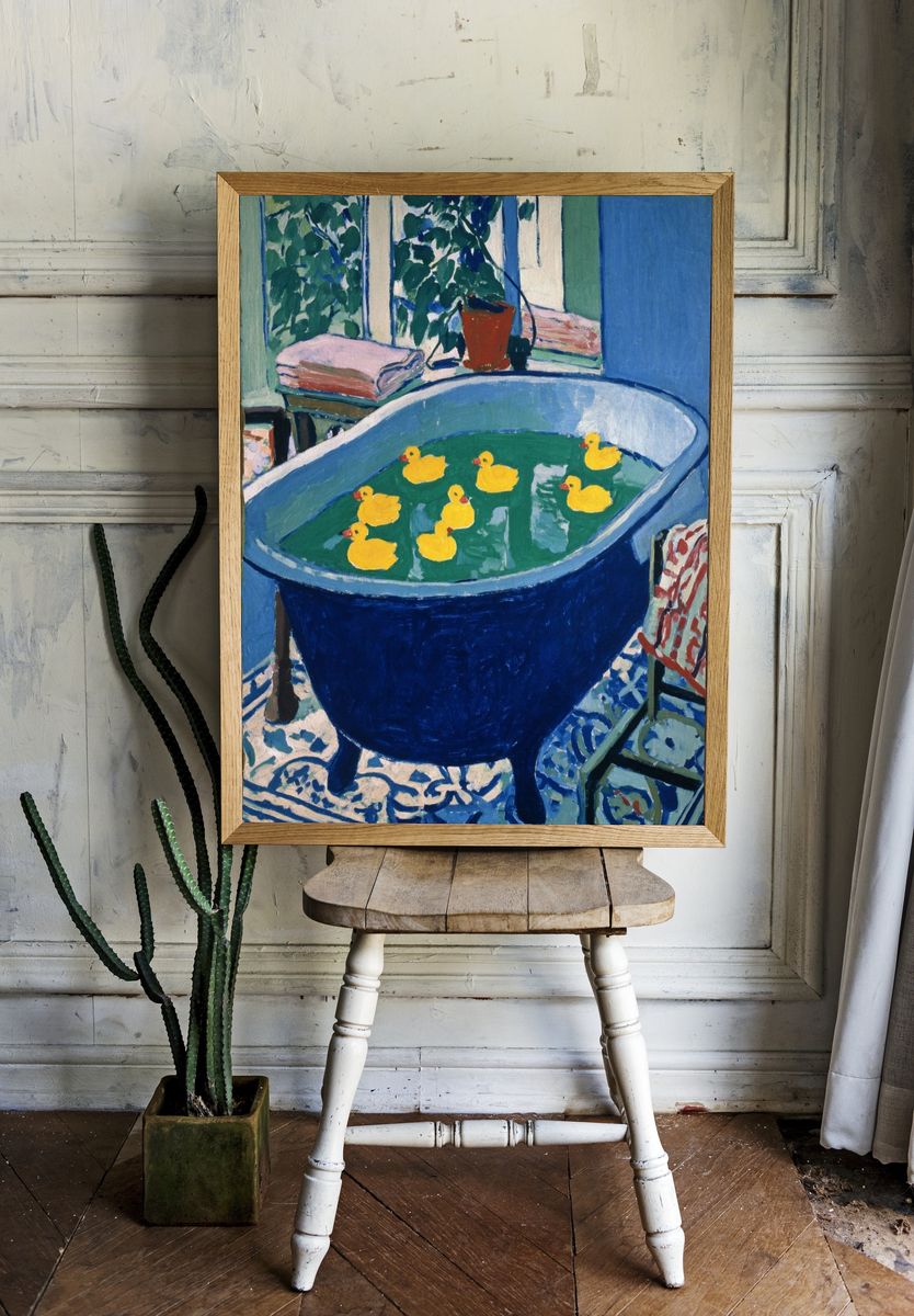 Duck Bath Interior Painting Poster. room preview