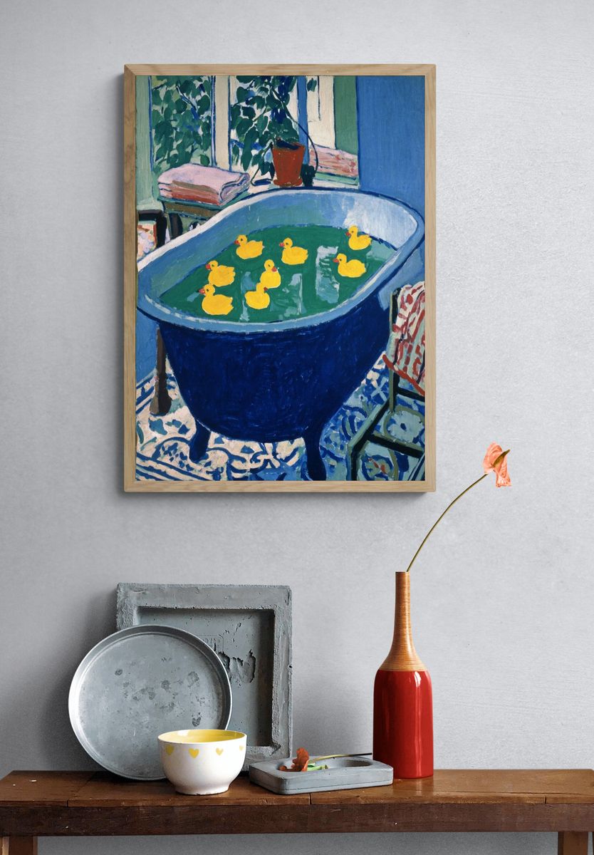 Duck Bath Interior Painting Poster. — room view 3