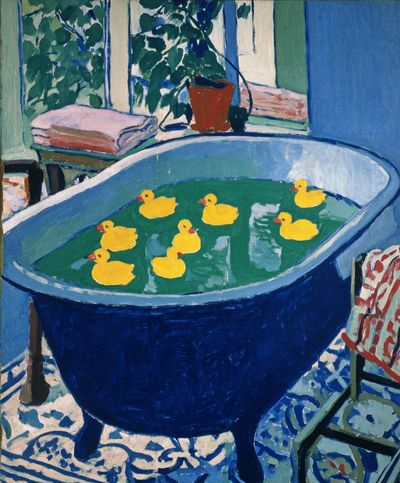Duck Bath Interior Painting Poster.