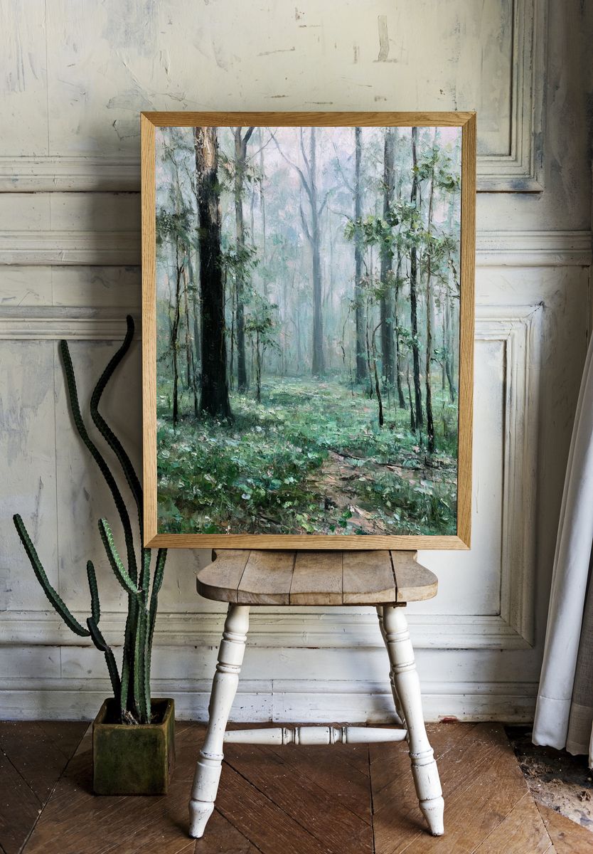 Misty Forest Path Fine-Art Print. — room view 1