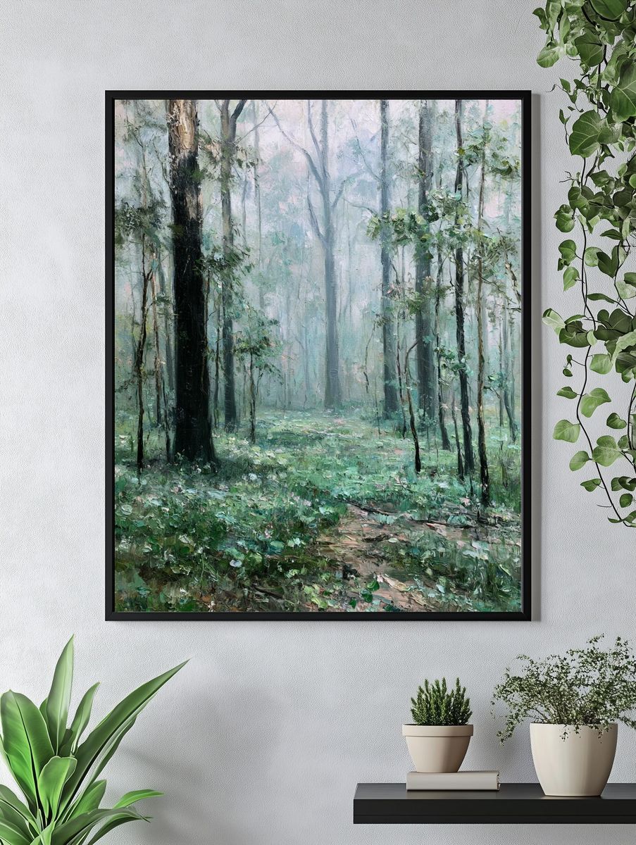 Misty Forest Path Fine-Art Print. — room view 4
