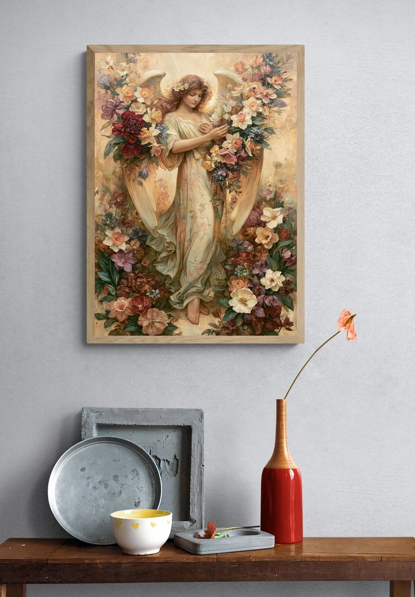 Floral Angel Fine-Art Print. — room view 3