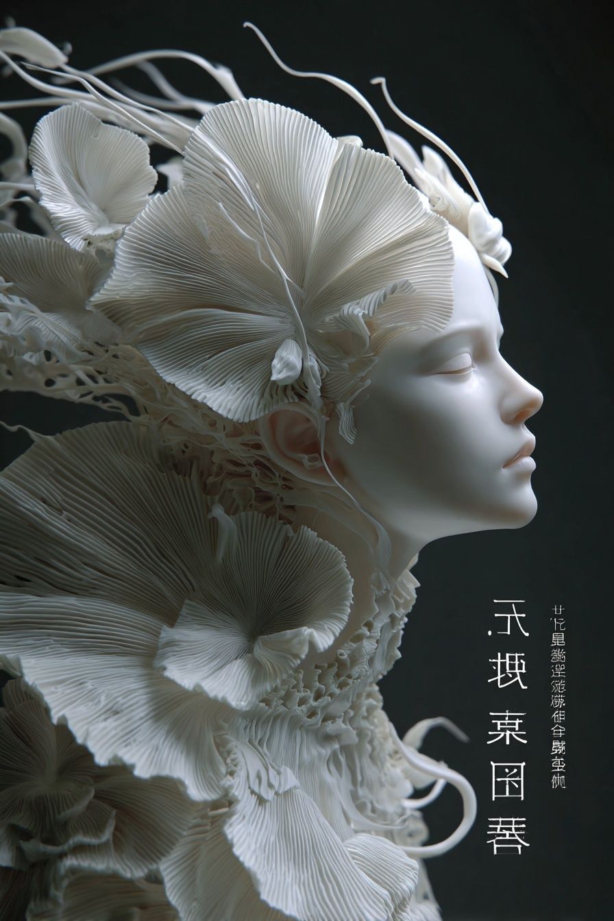 Elegant Floral Sculpture — Fine Art Print. poster — fine-art art