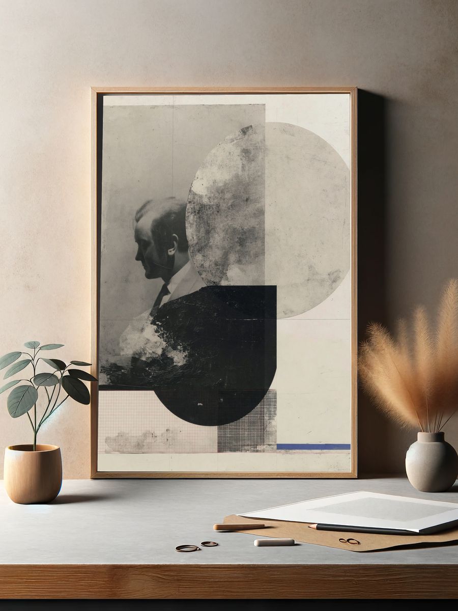 Abstract Portrait Collage Poster. — room view 2