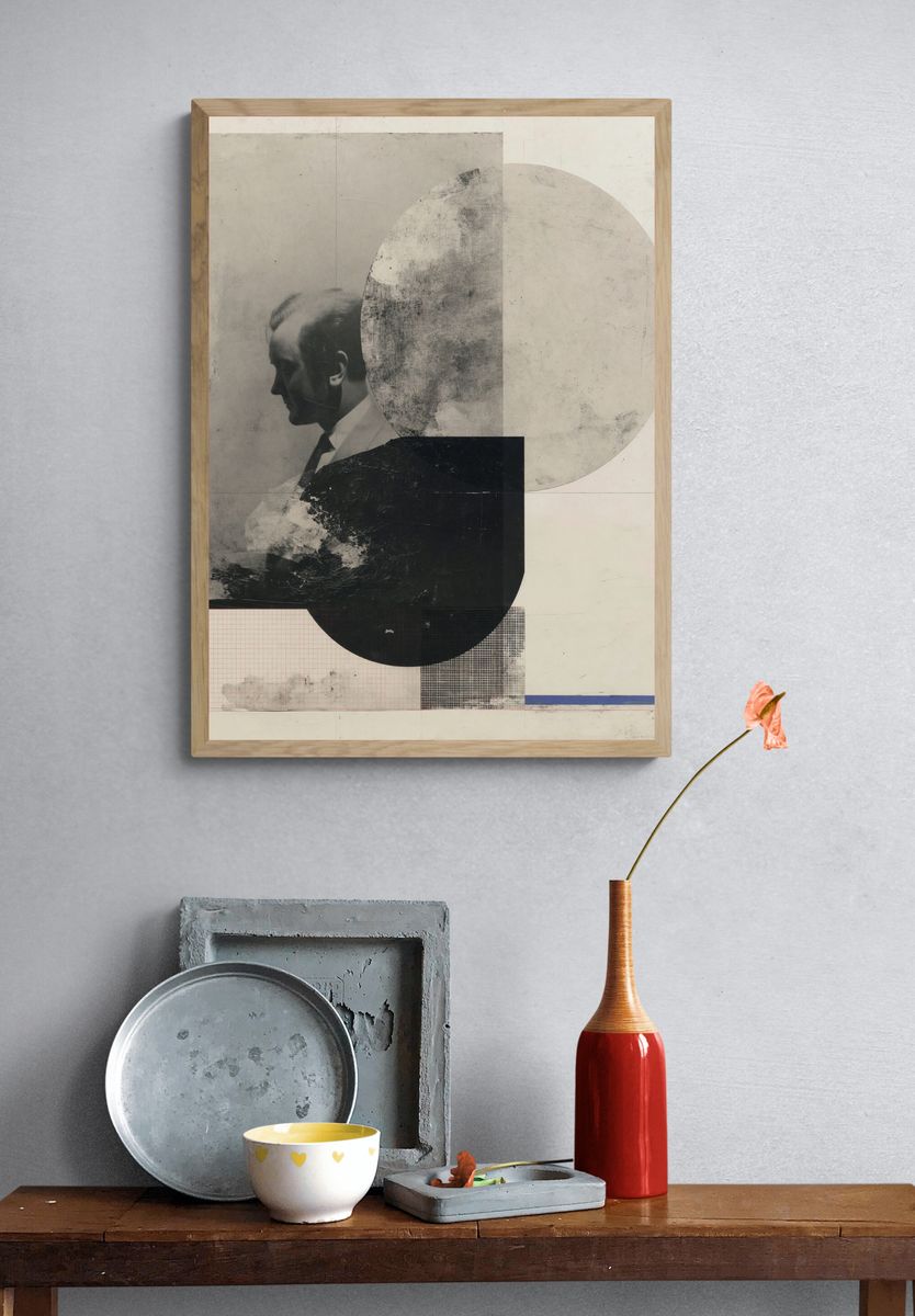 Abstract Portrait Collage Poster. — room view 3