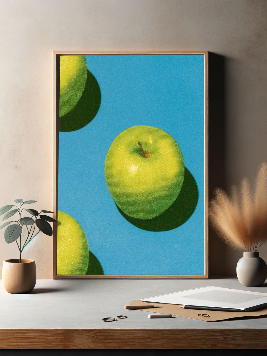 Green Apples Pop Art Print. — room view 2