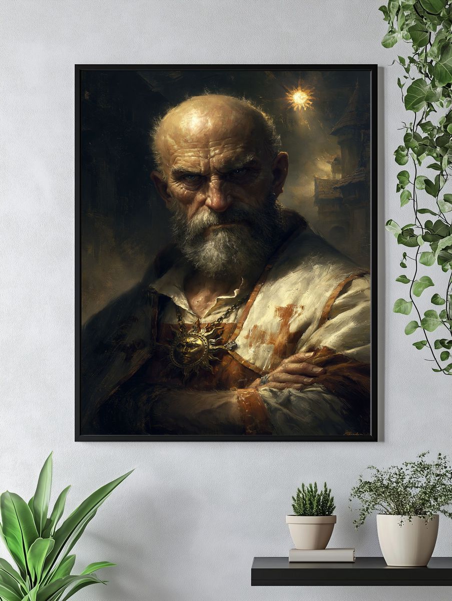 Medieval Knight Portrait Print. — room view 4