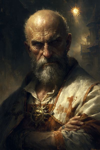 Medieval Knight Portrait Print. poster