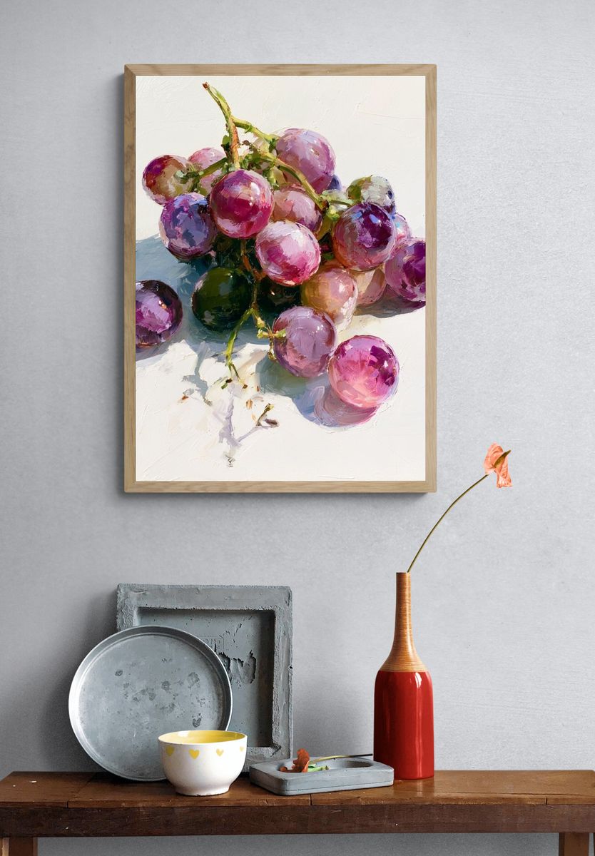 Purple Grapes Still Life Print. — room view 3