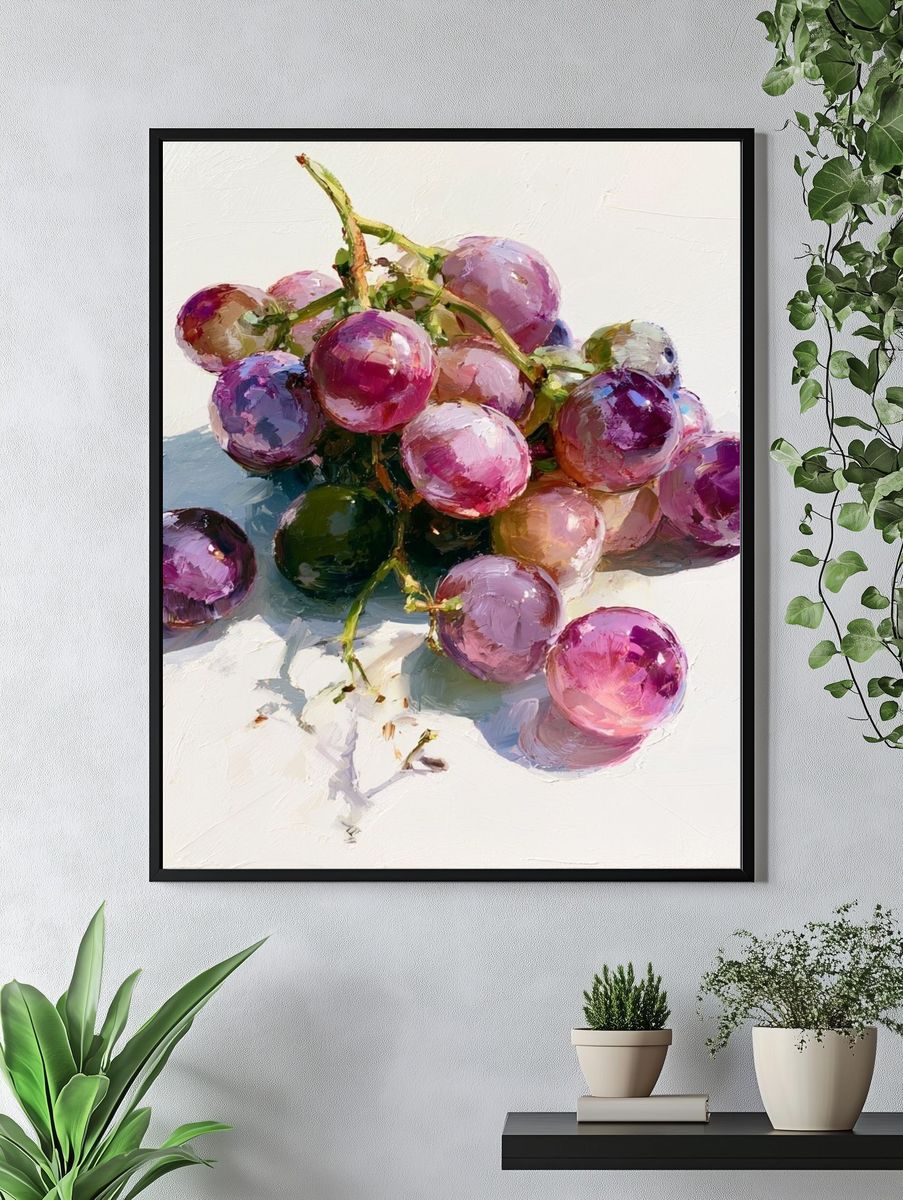 Purple Grapes Still Life Print. — room view 4
