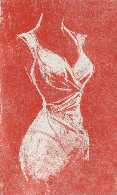 Elegant Dress Sketch — Fine Art Print. poster