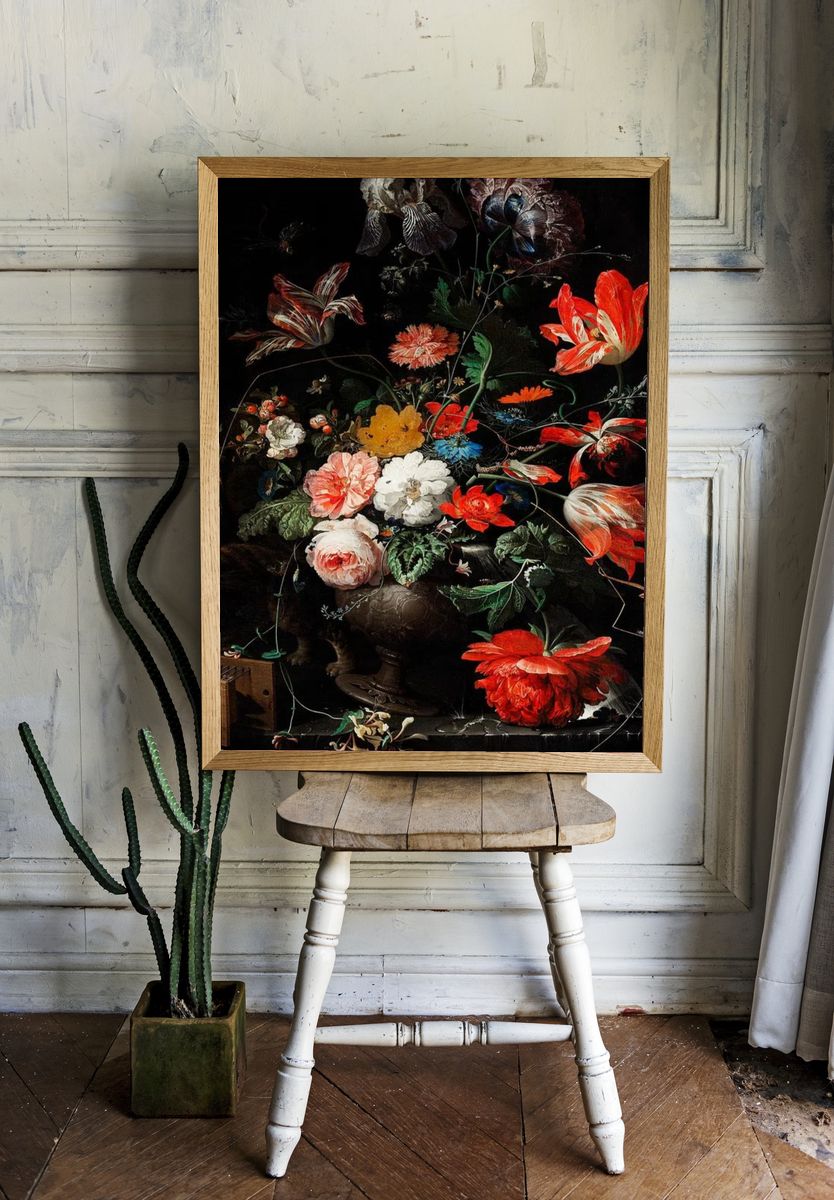 Vintage flower mobile wallpaper, iPhone. — room view 1