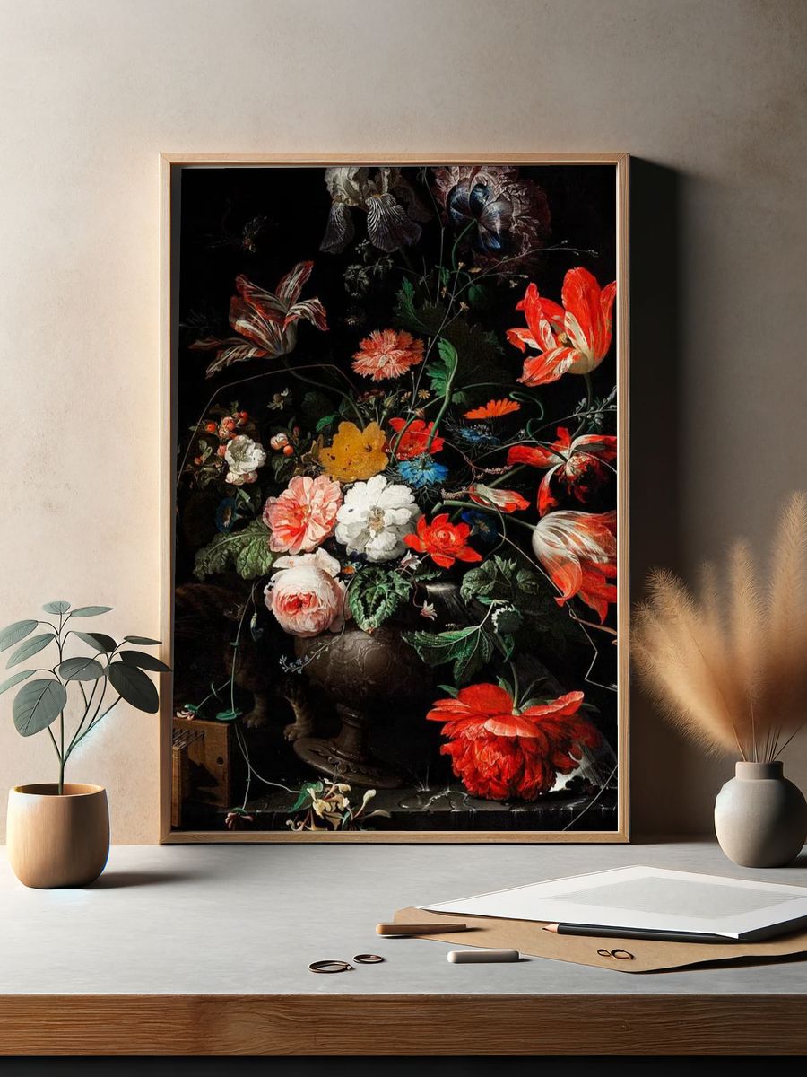 Vintage flower mobile wallpaper, iPhone. — room view 2