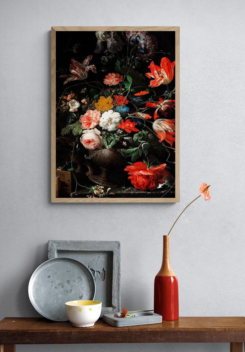 Vintage flower mobile wallpaper, iPhone. — room view 3